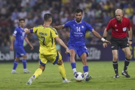زبیر نیکنفس هافبک استقلال تهران - کریستیانو رونالدو مهاجم النصر عربستان و تیم ملی پرتغال و بازیکن سابق منچستریونایتد و رئال مادرید - لیگ نخبگان آسیا - لیگ برتر ایران