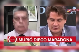 اشک های مجری ارژانتینی هنگام شنیدن فوت شدن مارادونا