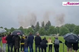 در بریتانیا هنگام برگزاری یک مسابقه فوتبال لیگ محلی یک نیروگاه حرارتی از کارافتاده رو منفجر می‌کنند