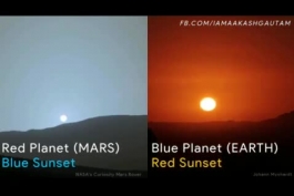 غروب خورشید در سیاره مارس(مریخ) و زمین