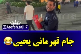 حضور هوادار استقلال با جام قهرمانی مخصوص یایا مقابل فرودگاه مهرآباد😂😂😂😂😂💙💙💙💙