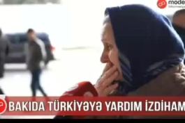 اشک مادر آذربایجانی برای زلزله زدگان ترکیه