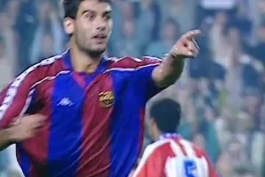  اولین گل لالیگایی پپ گواردیولا سرمربی حال حاضی منچسترسیتی در سال ۱۹۹۴ و در بازی بارسلونا - اتلتیکو مادرید