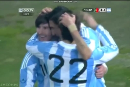 پاس گل مسی بازی دوستانه آرژانتین با پرتغال