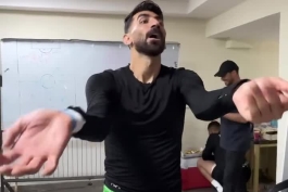 رقص بیرانوند بعد از قهرمانی تراختور