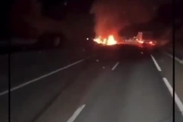 لحظه سوختن ماشین دیگو ژوتا