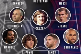 ترکیب منتخب بهترین بازیکنان تاریخ الکلاسیکو؛ با حضور مسی، رونالدو و کرایوف 