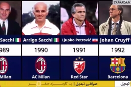 تمام مربیان قهرمان لیگ قهرمانان اروپا از سال 1956 تا 2025؛ با حضور آنچلوتی، گواردیولا، زیدان و هاینکس