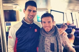 خوان ماتا در کنار نوواک جوکوویچ (تنیسور مطرح صربستان) - Juan Mata & Novak Djokovic