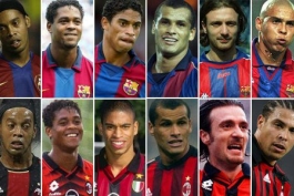 تعدادی از بازیکنان مشترک میلان و بارسلونا (عکس)