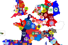 نقشه فوتبال باشگاههای اروپا