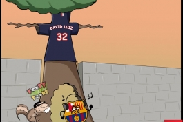 کاریکاتوری دیگر از بازی دیشب بارسلونا و PSG