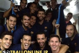 بازيکنان بارسا پس از رکوردزني + عکس