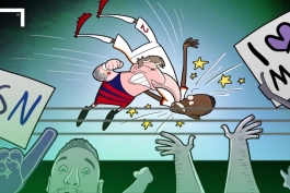کاریکاتور روز " ضربه مسی به مدافع رم " یانگا-میبوا"