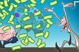  کاریکاتور روز : پرواز دلارهای " لی نیلسون " بر فراز سر" بلاتر " 