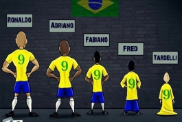 بازیکنان شماره 9 برزیل در گذر زمان!!! (کاریکاتور)