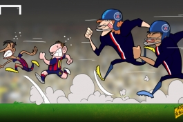 کاریکاتور : PSG بدنبال متوقف کردن مسی و نیمار