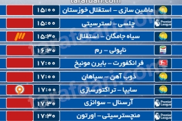 مهم ترین مسابقات امروز فوتبال + پخش زنده