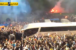 ویدیو؛ حمایت فوق العاده هواداران رئال مادرید از اتوبوس تیمشان پیش از بازی با یوونتوس