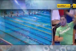 ویدیو؛ تشویق دیدنی کاتینکا هوسزو توسط شوهرش در مسابقات شنای المپیک ریو