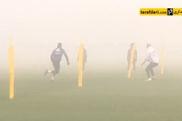 تمرینات رئال مادرید در هوای مه آلود - کریستیانو رونالدو