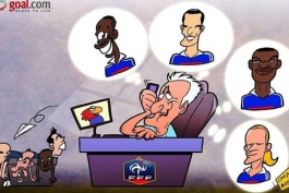 شاید بهتر باشد دشان از بازیکنان 1998 تیم ملی فرانسه استفاده کند (کاریکاتور)