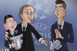 آنچه که دیشب در مراسم انتخاب بهترین بازیکن سال اروپا رخ داد (کاریکاتور)
