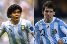 مسی - مارادونا در لباس آرژانتین