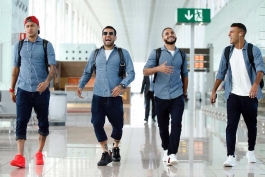 برزیلی های خوشحال بارسلونا در راه سفر به مادرید (عکس)
