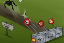 شکست گواردیولا از 3 تیم اسپانیایی در رسیدن به فینال لیگ قهرمانان (کاریکاتور)
