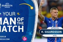 ایسلند 2 - 1 انگلیس؛ راگنار سیگوردسون بهترین بازیکن زمین شد