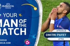 فرانسه 2 - 0 آلبانی؛ دیمیتری پایه بهترین بازیکن زمین شد
