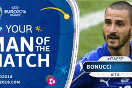 ایتالیا 2 - 0 اسپانیا؛ لئوناردو بونوچی بهترین بازیکن بازی شد