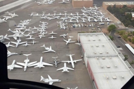 عکس روز: جت های اختصاصی بینندگان بوکس در فرودگاه لاس وگاس 