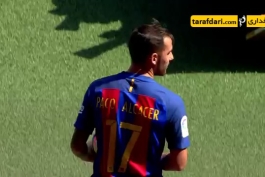 ویدیو؛ حرکات نمایشی آلکاسر در مراسم معارفه اش در بارسلونا