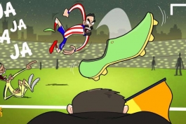 کاریکاتور روز : عصبانیت بازیکنان اتلتیکو در دیدار برابر بارسلونا