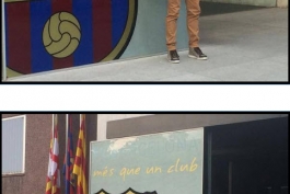 عکس یادگاری براوو در باشگاه بارسلونا