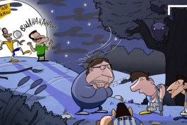 مصدومیت ستاره های آرژانتین، سوژه خنده نیمار و دونگا (کاریکاتور)