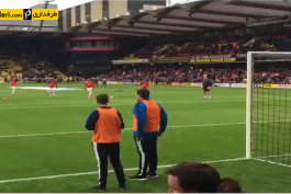 ویدیو؛ گل تماشایی الکسیس سانچز هنگام گرم کردن پیش از بازی با واتفورد