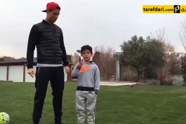 ویدیو؛ پنالتی زدن پسر رونالدو به پدرش
