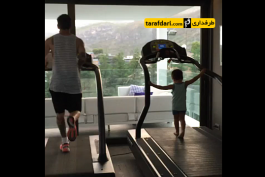 ویدیو؛ ورزش کردن تیاگو مسی به همراه پدرش