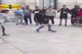 ویدیو؛ فوتبال خیابانی و لایی زدن دختر به پسر پر مدعا