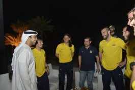 دیدار شیخ منصور با بازیکنان سیتی