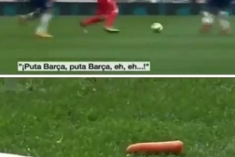 توهین به مسی ، نیمار و سوارز در جریان بازی با اسپانیول