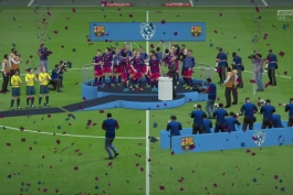 جشن قهرمانی بارسلونا در فینال لیگ اروپا فانتزی
