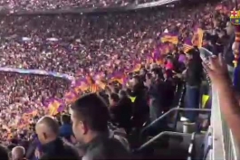 🔴🔵تشویق بی امان هواداران بارسلونا در پایان بازی دیشب برابر یوونتوس بعد از حذف و ناکامی در لیگ قهرمانان👌🔥 