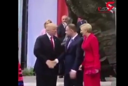فیلم/ همسر رئیس‌جمهور لهستان ترامپ را ضایع کرد 