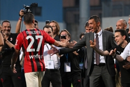 پائولو مالدینی در جشن قهرمانی میلان 