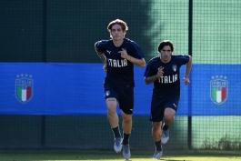 نیکولو زانیولو و ساندرو تونالی در تمرین تیم ملی ایتالیا