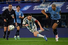 رونالد آرائوخو و لیونل مسی / آرژانتین 0-2 اروگوئه